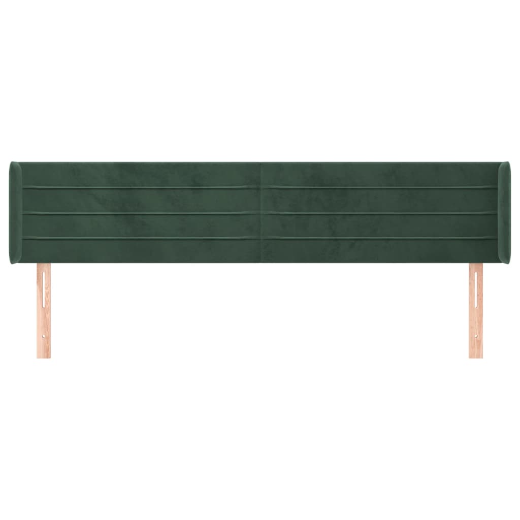Testiera ad Orecchio Verde Scuro 203x16x78/88 cm in Velluto