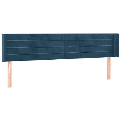 Testiera ad Orecchio Blu Scuro 203x16x78/88 cm in Velluto