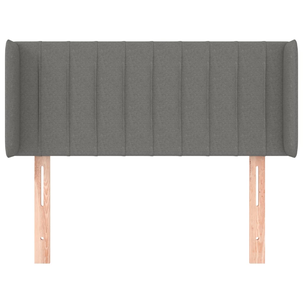 Testiera ad Orecchio Grigio Scuro 83x16x78/88 cm in Tessuto