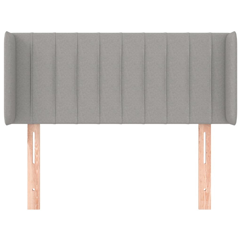 Testiera ad Orecchio Grigio Chiaro 93x16x78/88 cm in Tessuto