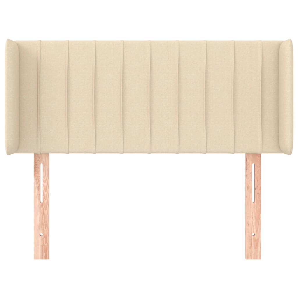 Testiera ad Orecchio Crema 93x16x78/88 cm in Tessuto