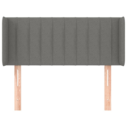 Testiera ad Orecchio Grigio Scuro 103x16x78/88 cm in Tessuto