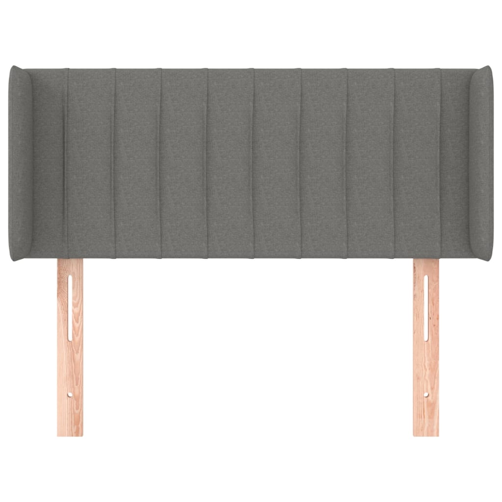 Testiera ad Orecchio Grigio Scuro 103x16x78/88 cm in Tessuto