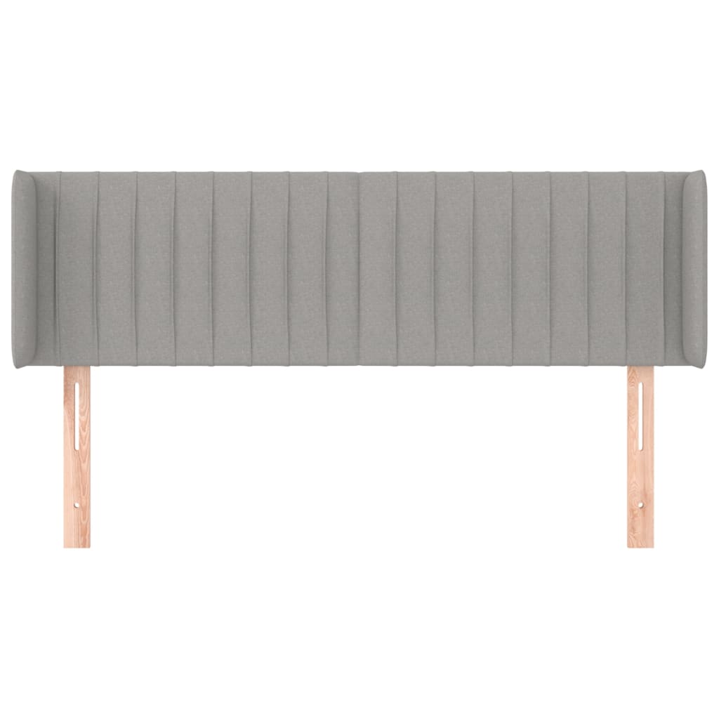 Testiera ad Orecchio Grigio Chiaro 147x16x78/88 cm in Tessuto