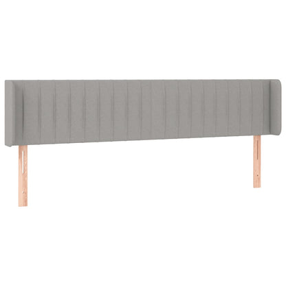 Testiera ad Orecchio Grigio Chiaro 163x16x78/88 cm in Tessuto