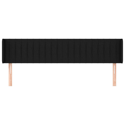 Testiera ad Orecchio Nera 183x16x78/88 cm in Tessuto