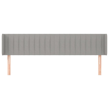 Testiera ad Orecchio Grigio Chiaro 203x16x78/88 cm in Tessuto