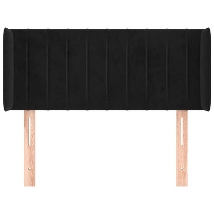 Testiera ad Orecchio Nera 83x16x78/88 cm in Velluto