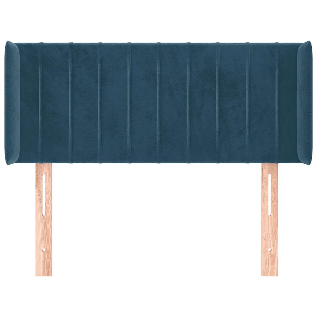 Testiera ad Orecchio Blu Scuro 83x16x78/88 cm in Velluto