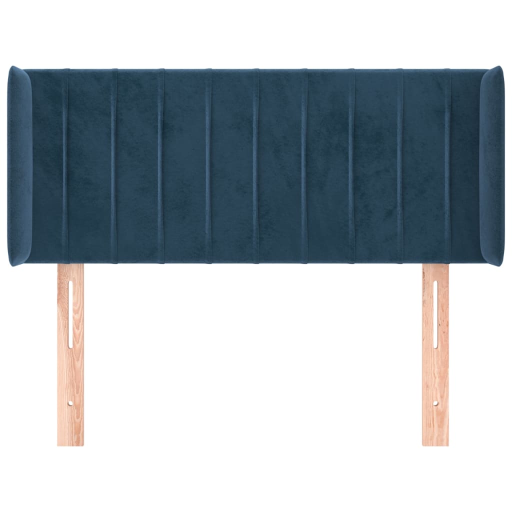 Testiera ad Orecchio Blu Scuro 83x16x78/88 cm in Velluto