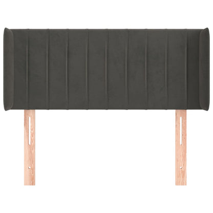 Testiera ad Orecchio Grigio Scuro 93x16x78/88 cm in Velluto