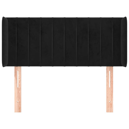 Testiera ad Orecchio Nera 93x16x78/88 cm in Velluto