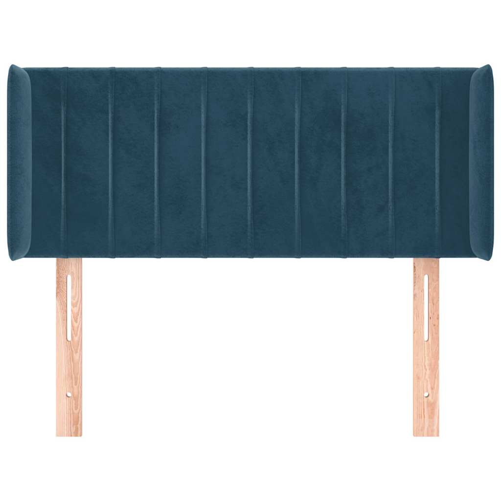 Testiera ad Orecchio Blu Scuro 93x16x78/88 cm in Velluto