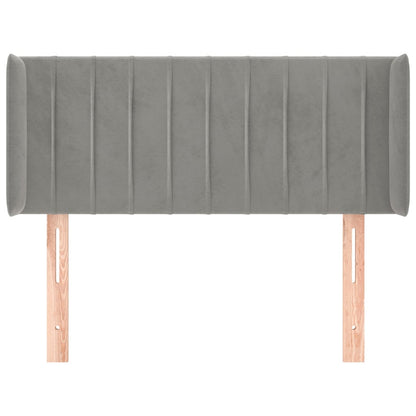 Testiera ad Orecchio Grigio Chiaro 103x16x78/88 cm in Velluto