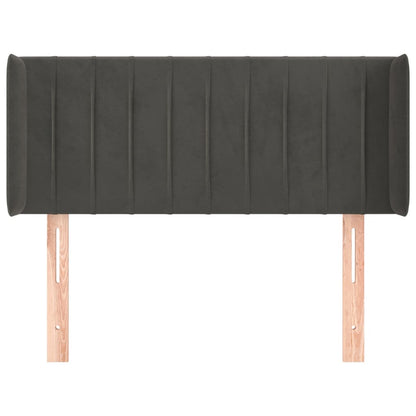 Testiera ad Orecchio Grigio Scuro 103x16x78/88 cm in Velluto