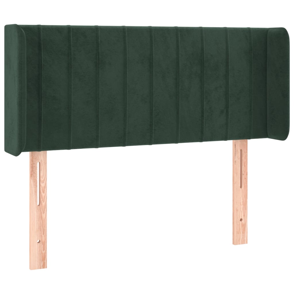 Testiera ad Orecchio Verde Scuro 103x16x78/88 cm in Velluto