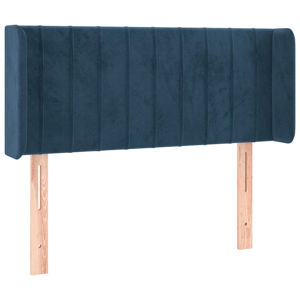 Testiera ad Orecchio Blu Scuro 103x16x78/88 cm in Velluto
