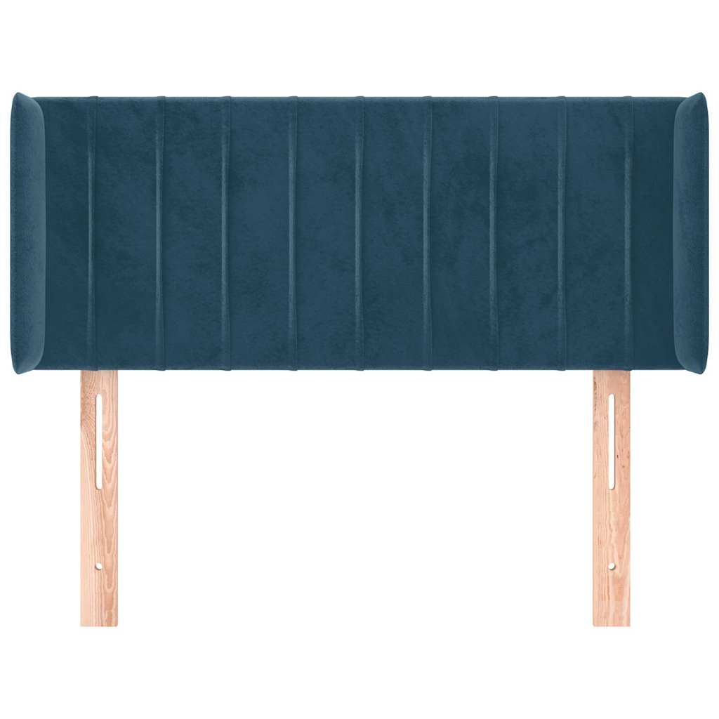 Testiera ad Orecchio Blu Scuro 103x16x78/88 cm in Velluto