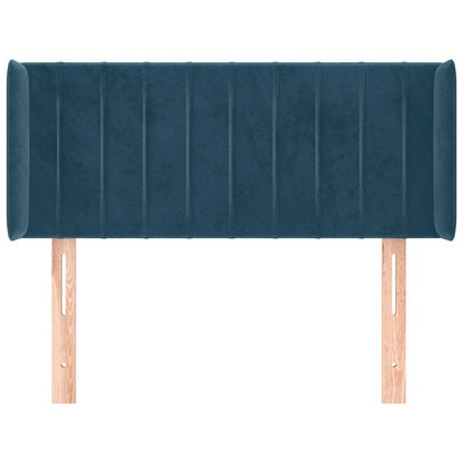 Testiera ad Orecchio Blu Scuro 103x16x78/88 cm in Velluto
