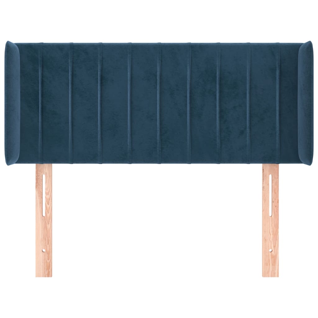 Testiera ad Orecchio Blu Scuro 103x16x78/88 cm in Velluto