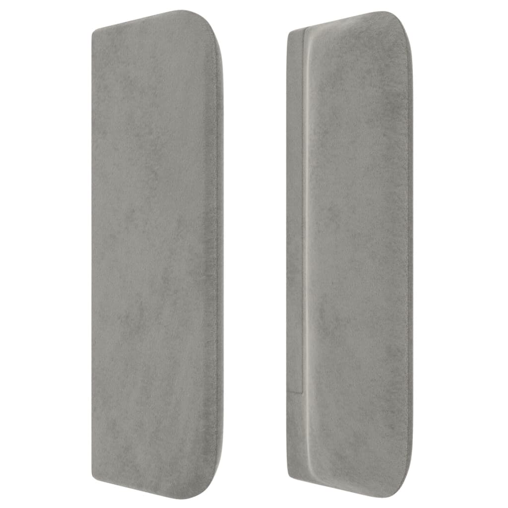 Testiera ad Orecchio Grigio Chiaro 147x16x78/88 cm in Velluto