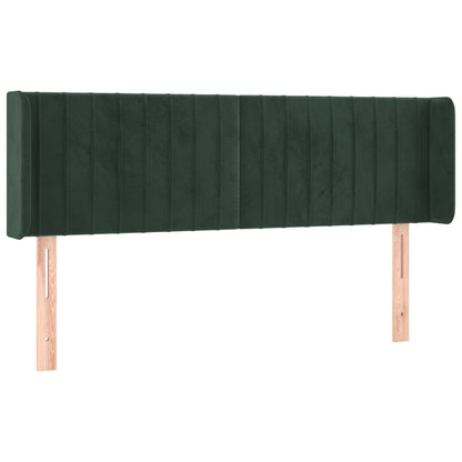 Testiera ad Orecchio Verde Scuro 147x16x78/88 cm in Velluto
