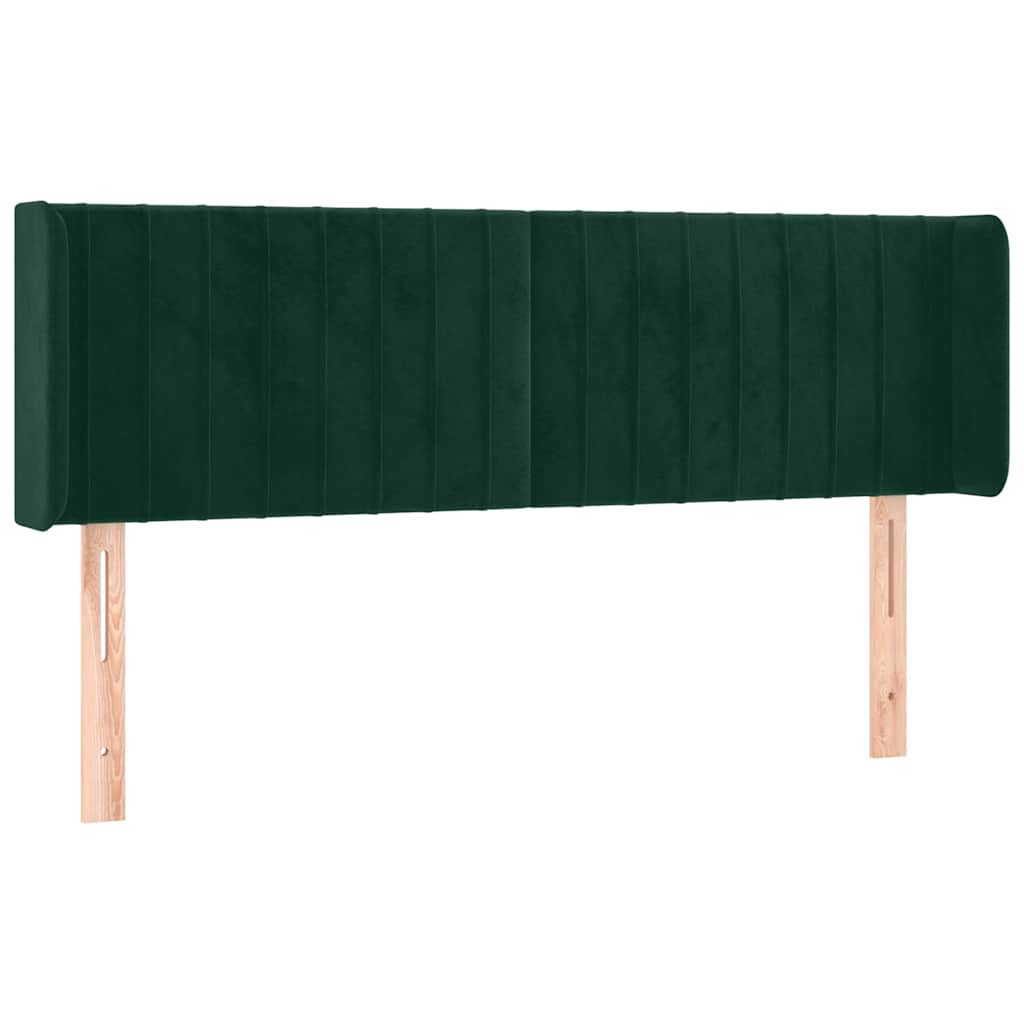 Testiera ad Orecchio Verde Scuro 147x16x78/88 cm in Velluto
