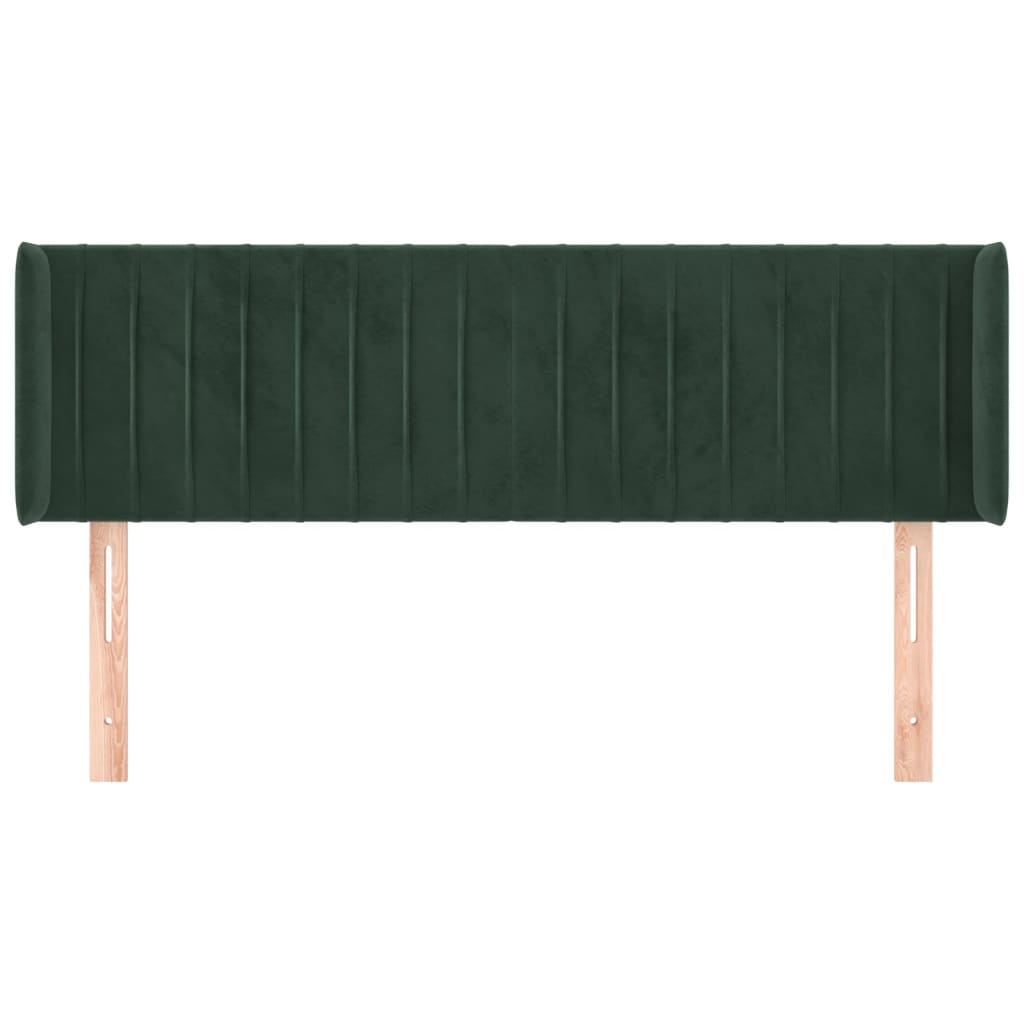 Testiera ad Orecchio Verde Scuro 147x16x78/88 cm in Velluto