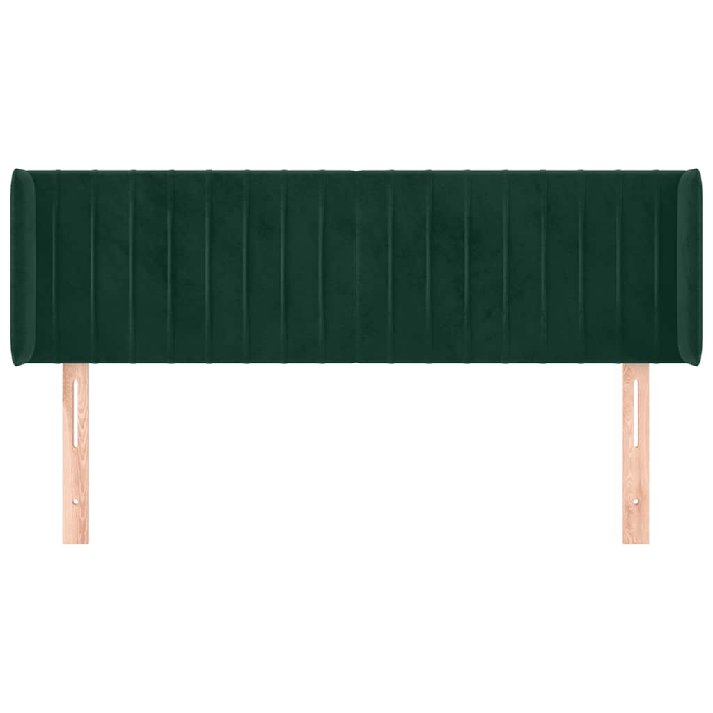 Testiera ad Orecchio Verde Scuro 147x16x78/88 cm in Velluto