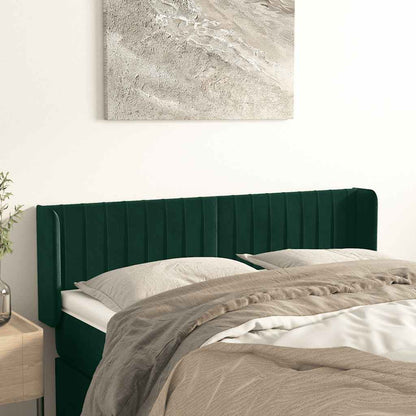 Testiera ad Orecchio Verde Scuro 147x16x78/88 cm in Velluto