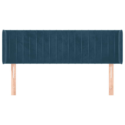 Testiera ad Orecchio Blu Scuro 147x16x78/88 cm in Velluto