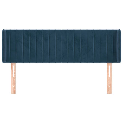 Testiera ad Orecchio Blu Scuro 147x16x78/88 cm in Velluto