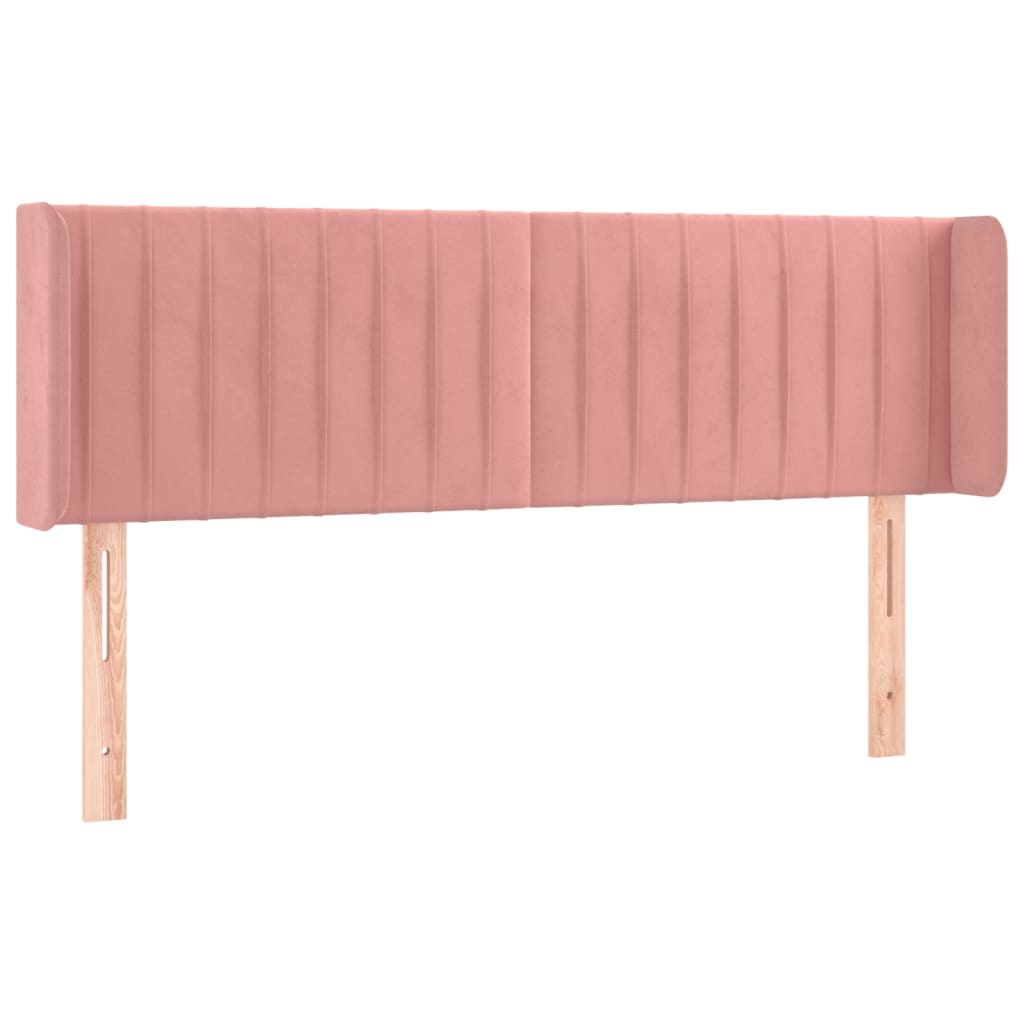 Testiera ad Orecchio Rosa 147x16x78/88 cm in Velluto