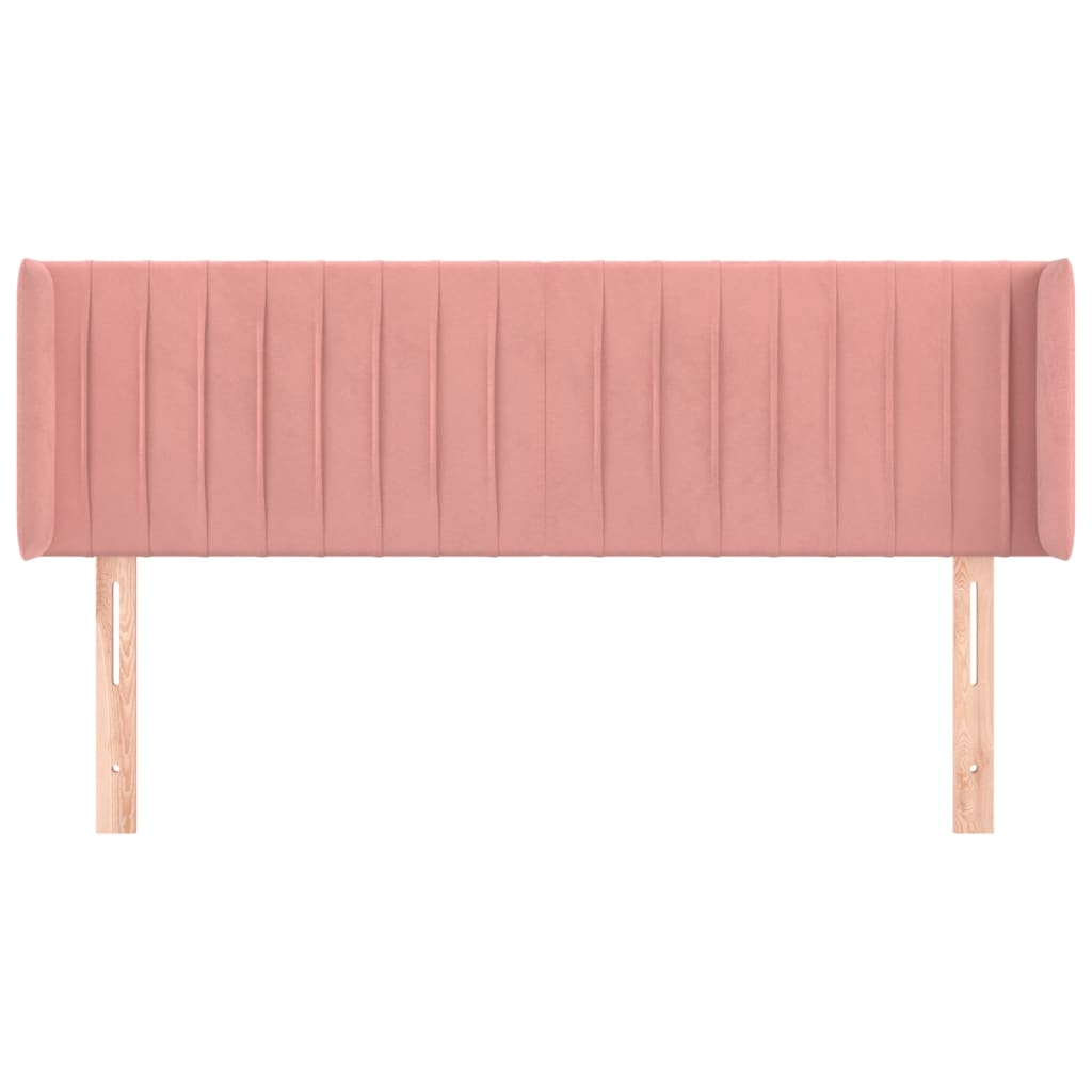 Testiera ad Orecchio Rosa 147x16x78/88 cm in Velluto