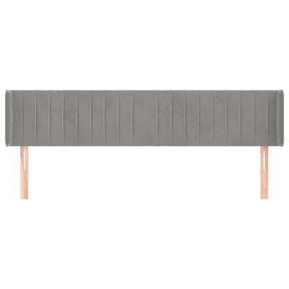 Testiera ad Orecchio Grigio Chiaro 163x16x78/88 cm in Velluto