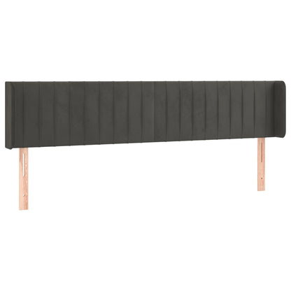 Testiera ad Orecchio Grigio Scuro 163x16x78/88 cm in Velluto