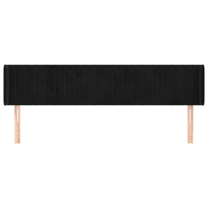 Testiera ad Orecchio Nera 163x16x78/88 cm in Velluto
