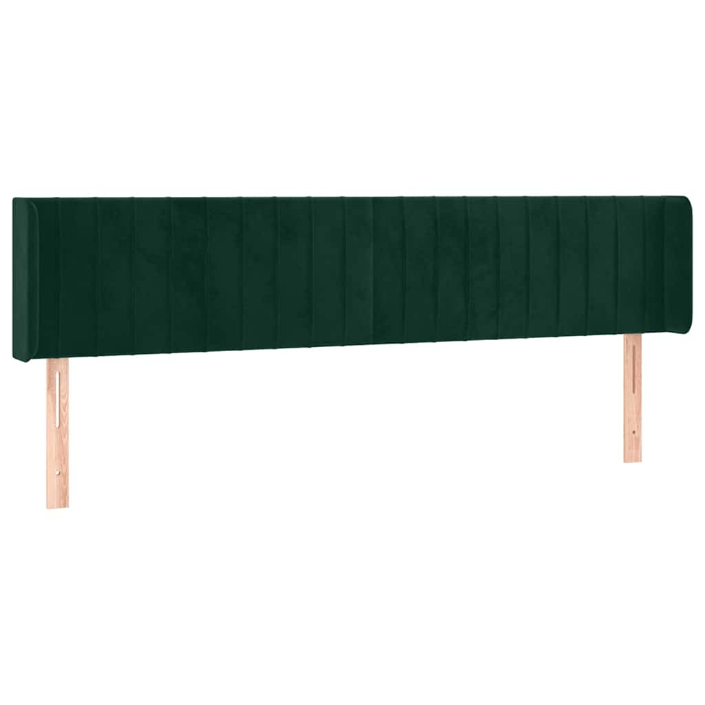 Testiera ad Orecchio Verde Scuro 163x16x78/88 cm in Velluto