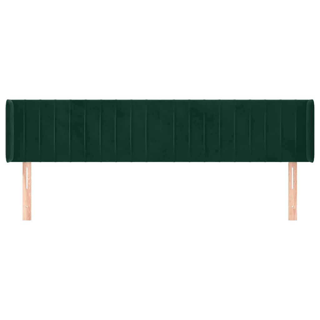 Testiera ad Orecchio Verde Scuro 163x16x78/88 cm in Velluto