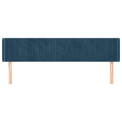 Testiera ad Orecchio Blu Scuro 163x16x78/88 cm in Velluto