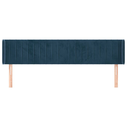 Testiera ad Orecchio Blu Scuro 163x16x78/88 cm in Velluto