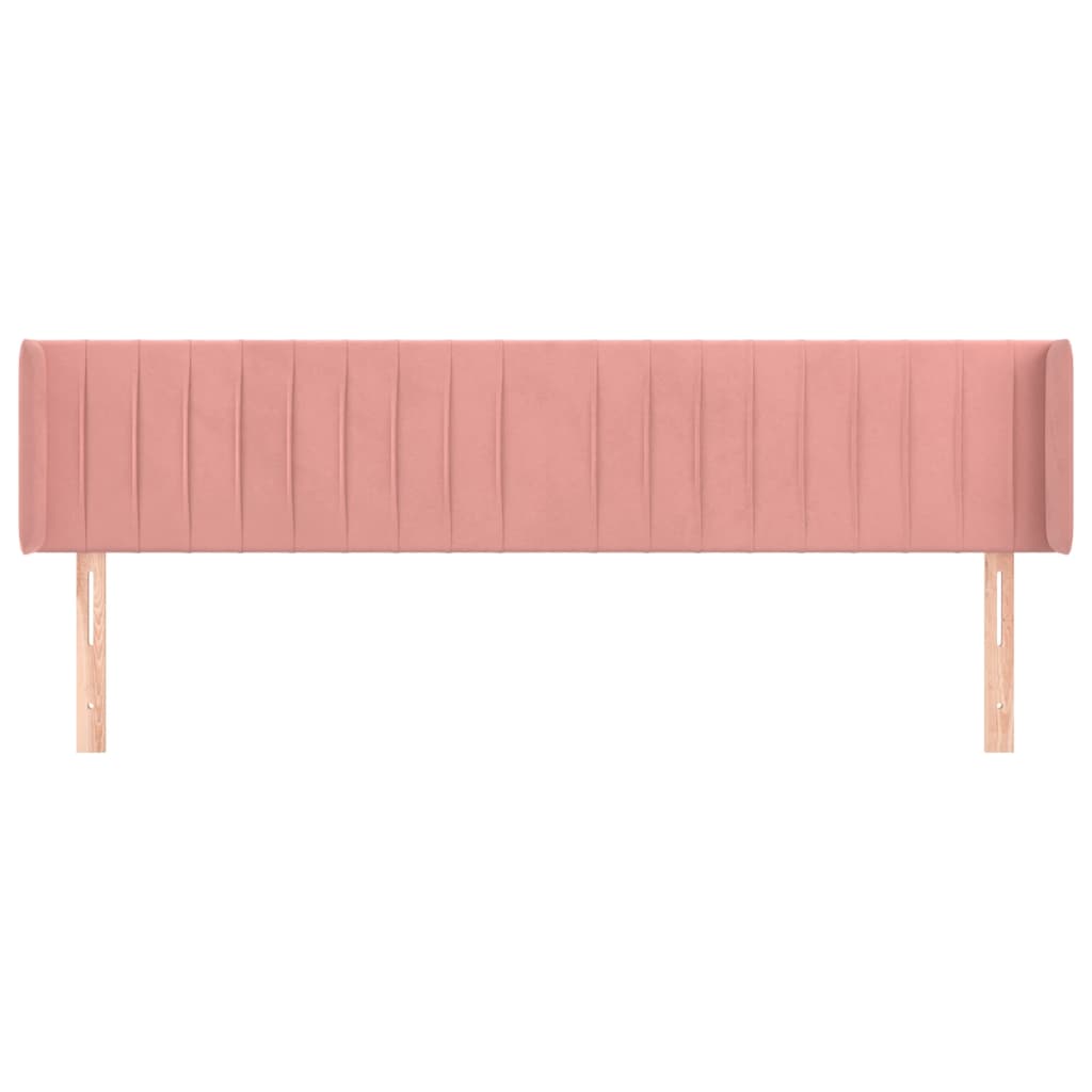 Testiera ad Orecchio Rosa 163x16x78/88 cm in Velluto