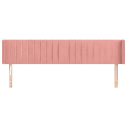 Testiera ad Orecchio Rosa 163x16x78/88 cm in Velluto