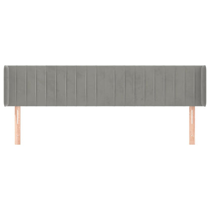 Testiera ad Orecchio Grigio Chiaro 183x16x78/88 cm in Velluto