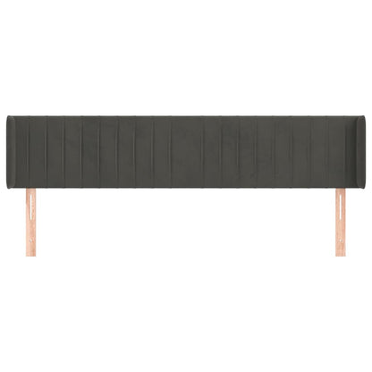 Testiera ad Orecchio Grigio Scuro 183x16x78/88 cm in Velluto