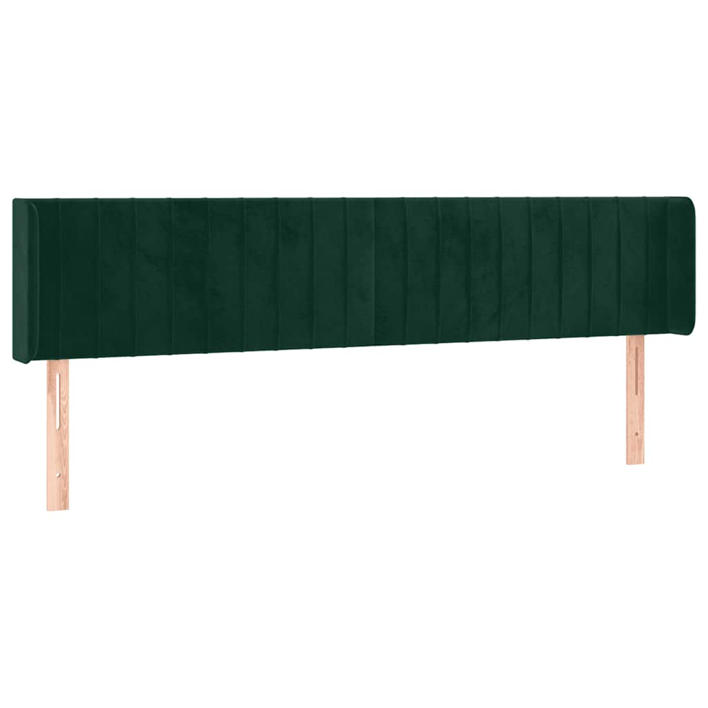 Testiera ad Orecchio Verde Scuro 183x16x78/88 cm in Velluto