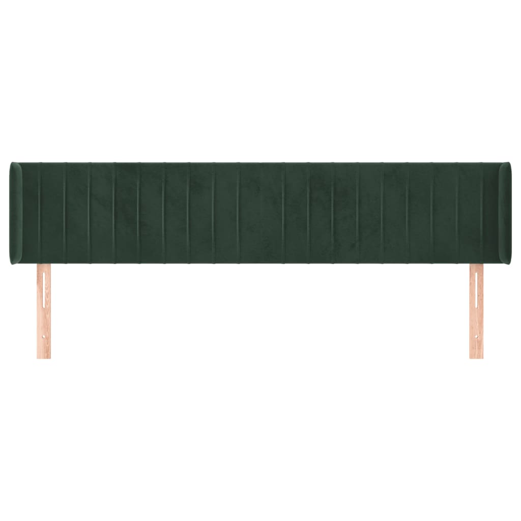 Testiera ad Orecchio Verde Scuro 183x16x78/88 cm in Velluto