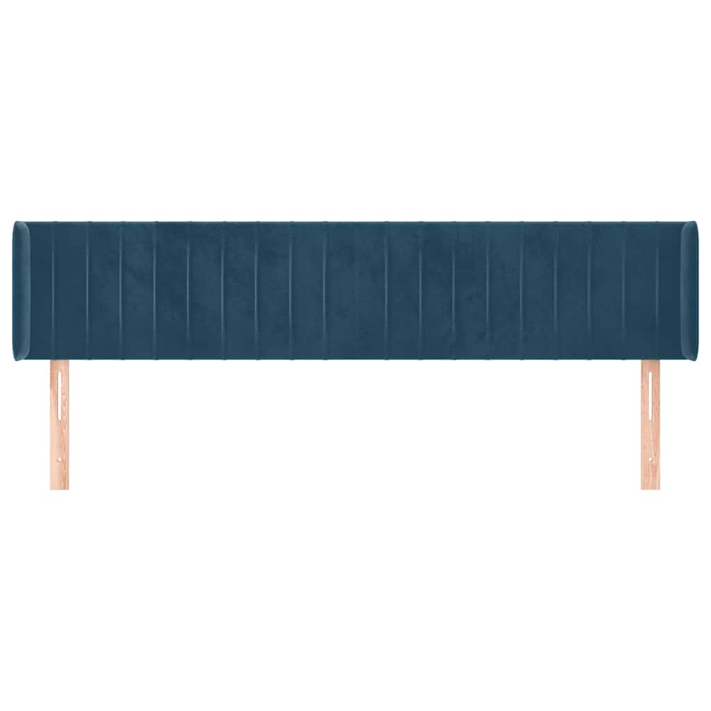 Testiera ad Orecchio Blu Scuro 183x16x78/88 cm in Velluto