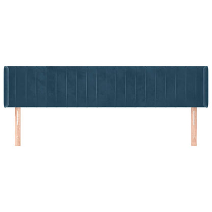 Testiera ad Orecchio Blu Scuro 183x16x78/88 cm in Velluto