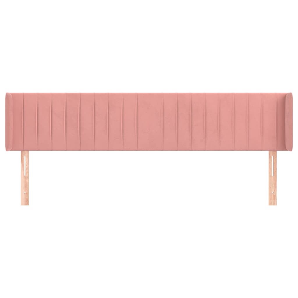 Testiera ad Orecchio Rosa 183x16x78/88 cm in Velluto